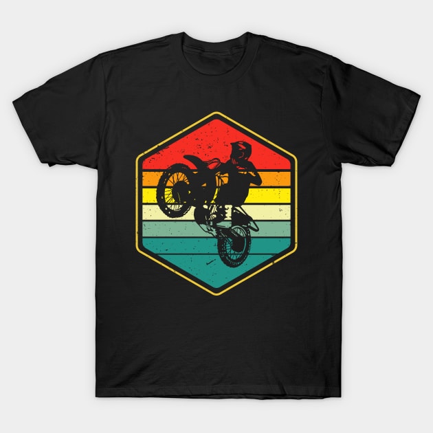 Vintage Motocross Dirt Bike Biker Retro Motorcycle T-Shirt by Foxxy Merch